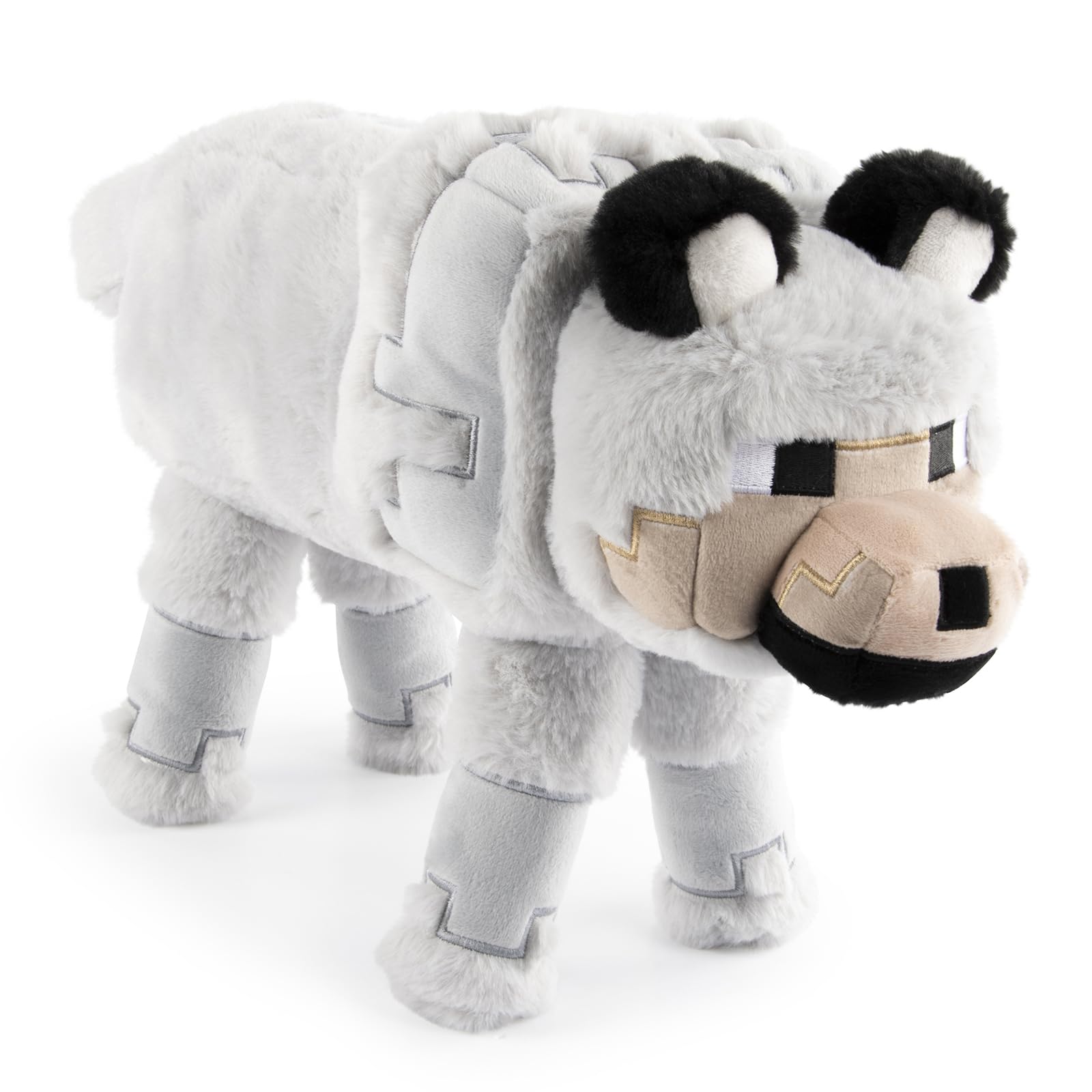 Jay Franco Minecraft Plush Pillow Buddy - Soft Plushie Stuffed Pillow, 19 Inches, Gray - Wolf