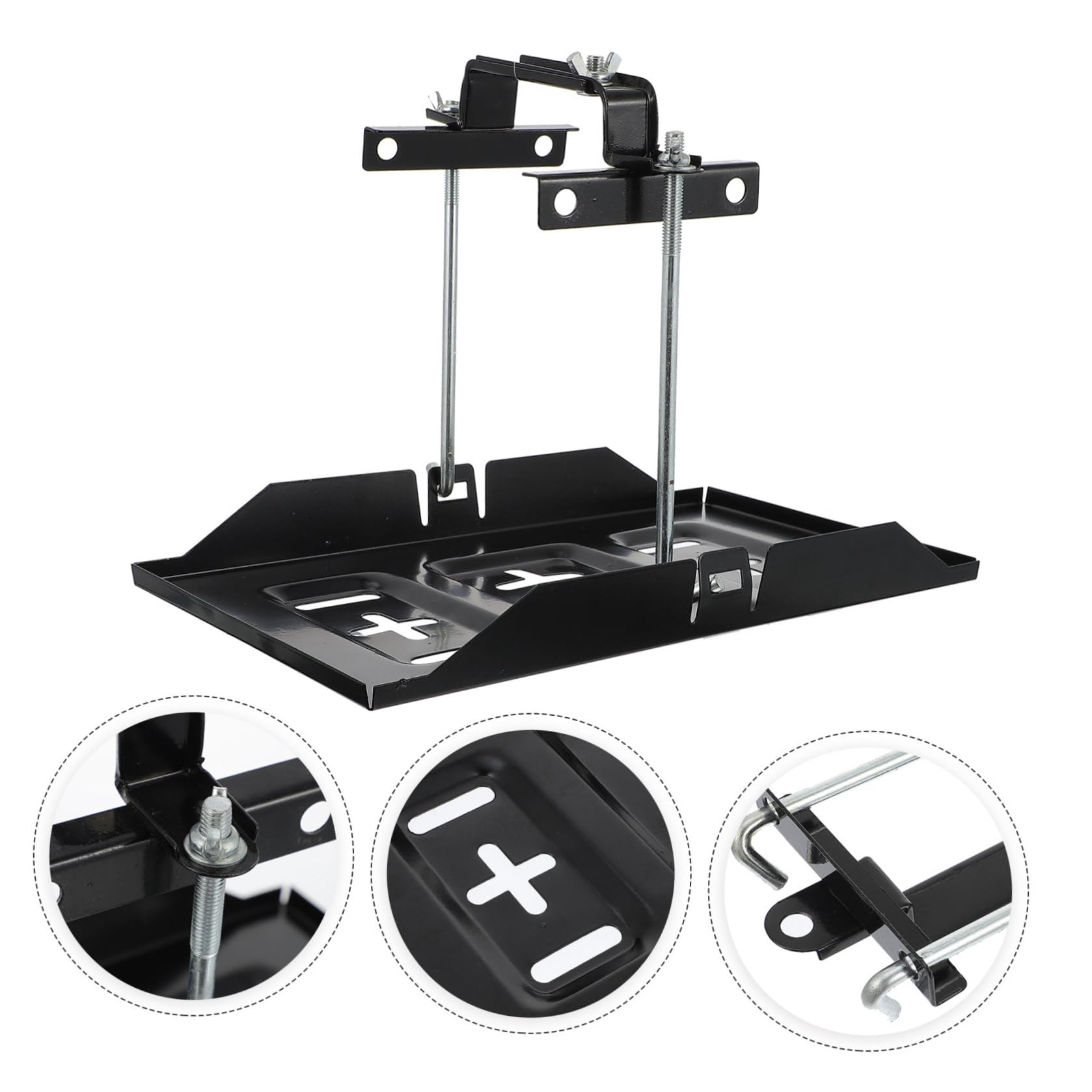 Support de Fixation de Batterie de Voiture, 1 Set, Fer, Noir
