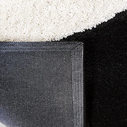 Image of Super Ultra Modern Soft Shaggy Handcrafted Anti-Skid Silk Touch Carpet, Size 5x8 Feet, Color Black