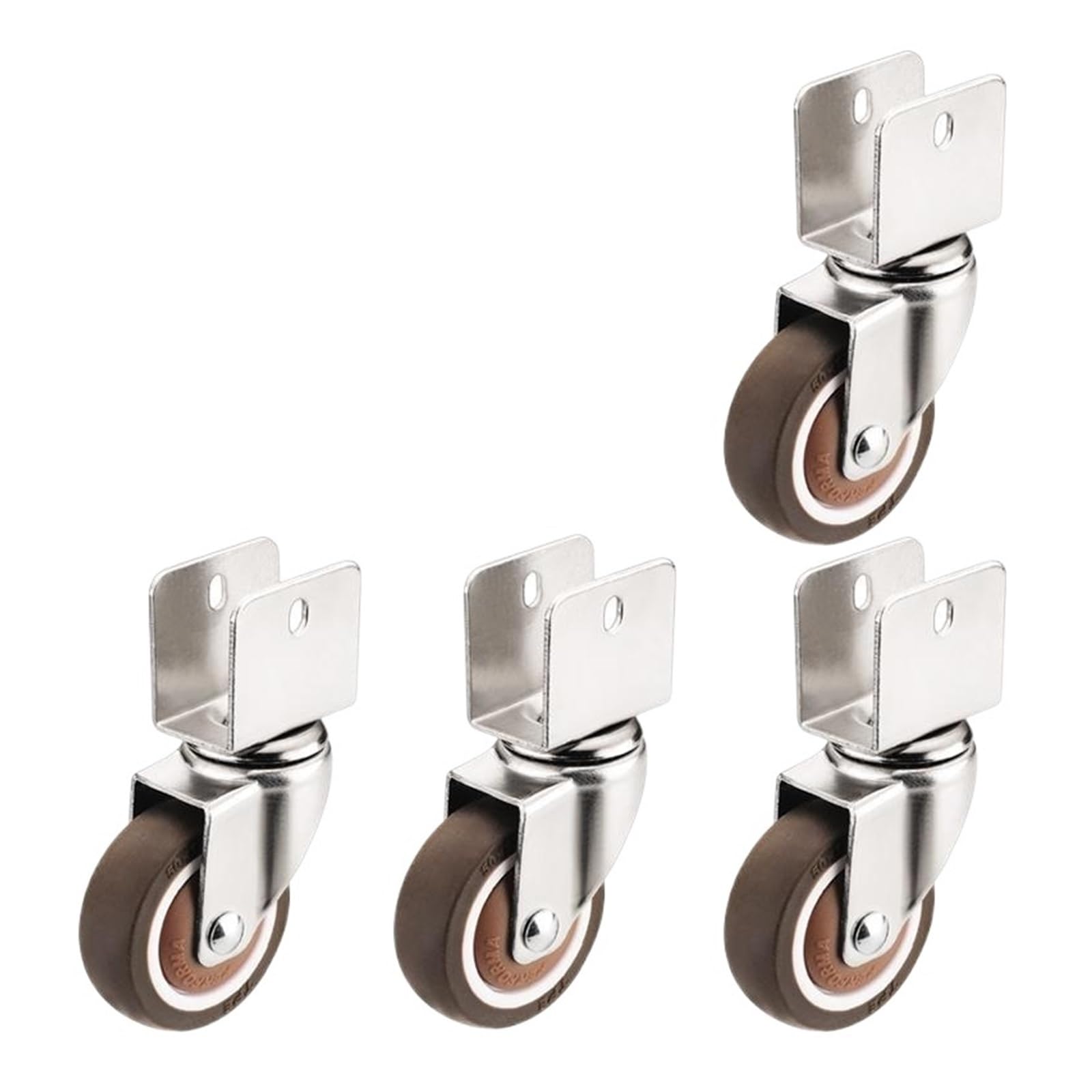MXXDMOPD Silent 2-inch U-Shaped Plywood Soft Rubber Furniture Bed Universal Caster Pulley Accessories(18mm-A)