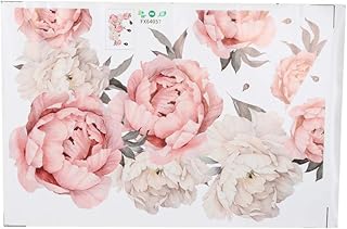 Adesivo de Parede Flores de Peônia Apliques Decoração de Sala de Estar Casa Adesivos de Parede Quarto Flor de Peônia Fundos Adesivos Decalques Adesivo Arte Ornamento de Pvc para