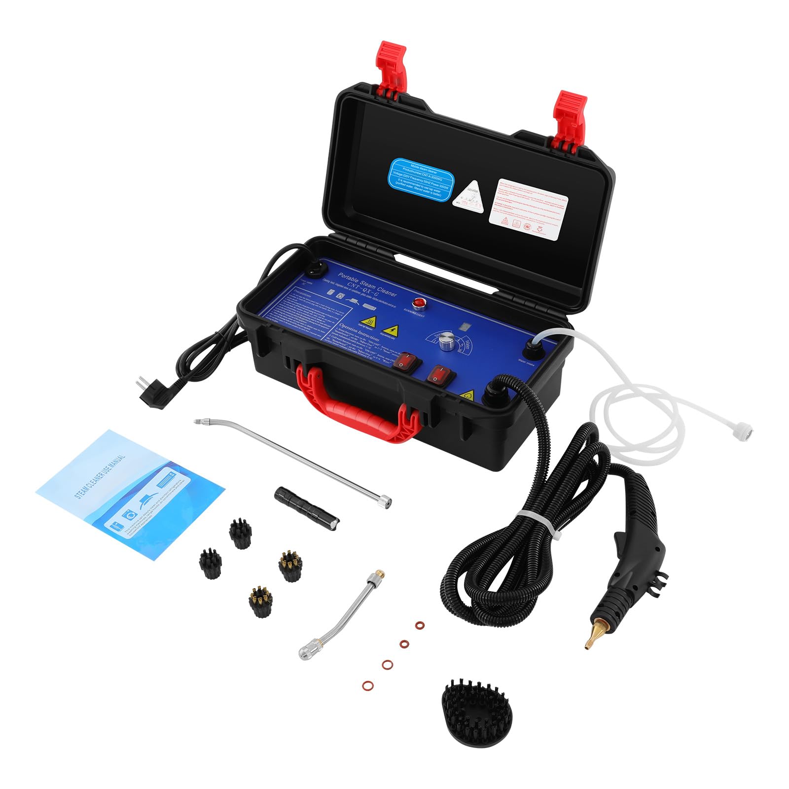 Limpiador de vapor de alta presión, 3000 W, 220 V, máquina de alta temperatura, portátil, dispositivo profesional con caja de almacenamiento para suelo y paredes