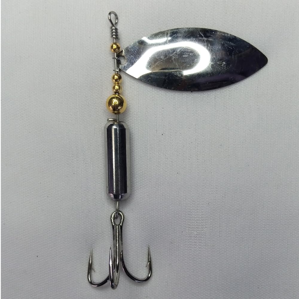 Coral India Silver Bullet Spinner 26g - High-Stability Sinking Lure for Fast Flowing Rivers and Deep Streams 1