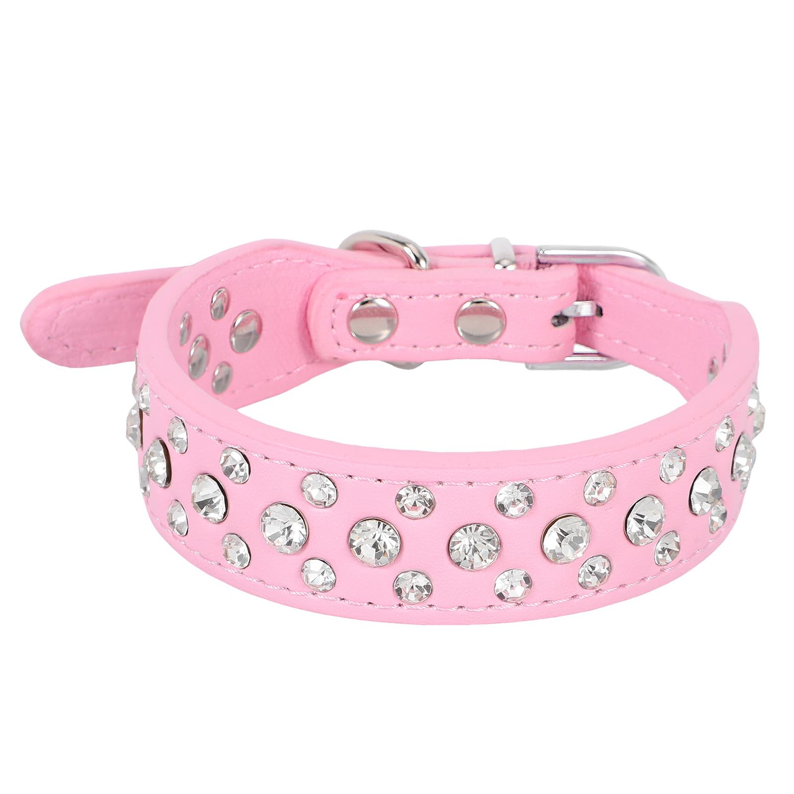 Toyvian Collar para Perros pequeños: Collar Ajustable con Diamantes de imitación y Brillantes, Correa de Cristal para el Cuello de Mascotas, Ideal para Cachorros, Gatitos y Otros pequeños.