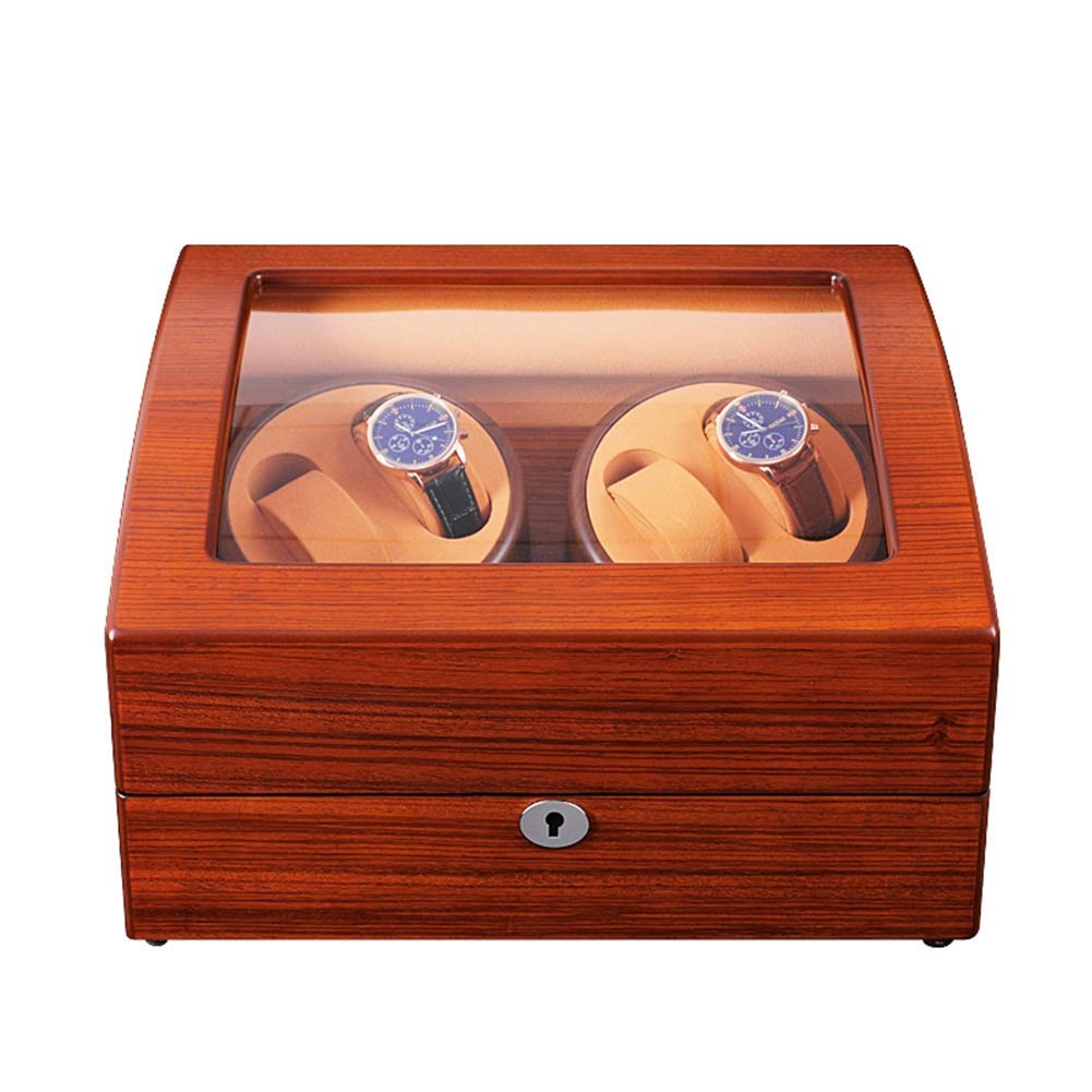 YNIYUJKL Wooden Watch Winder For Mechanical Watches, Automatic Winding Box Quiet Motor 5 Rotation Modes Luxury,4+6