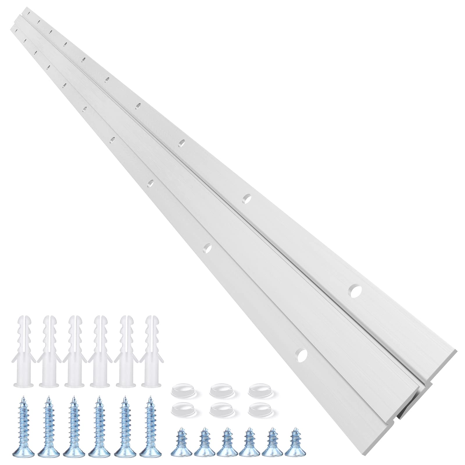 French Cleat Hanger 30 Inch 2Pairs Aluminum Z Clips For Hanger Supports 120Lbs - Interlocking Wall Mounting Bracket Hardware Kit For Hanging Mirrors 762027886967