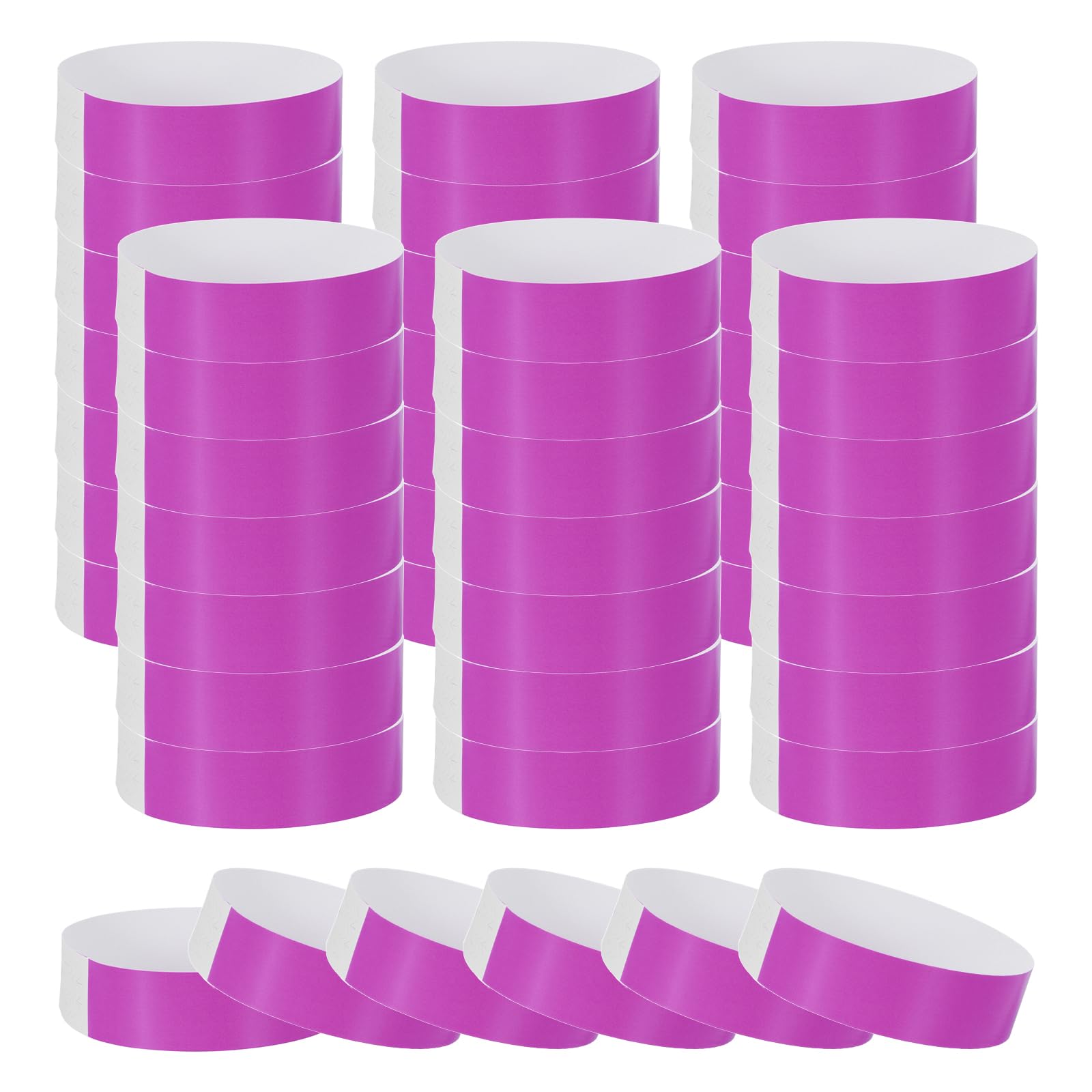 sourcing map 300Pcs Paper Wristbands for Events, Waterproof Hand Bands, Neon Purple