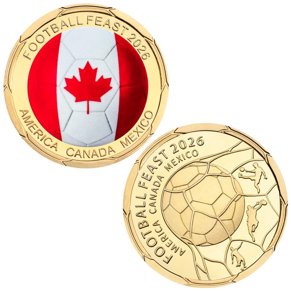 Sslvya Canadian Football Commemorative Coin Football Feast 2026 Challenge Coin Souvenir Gifts for Football Fans Collectors