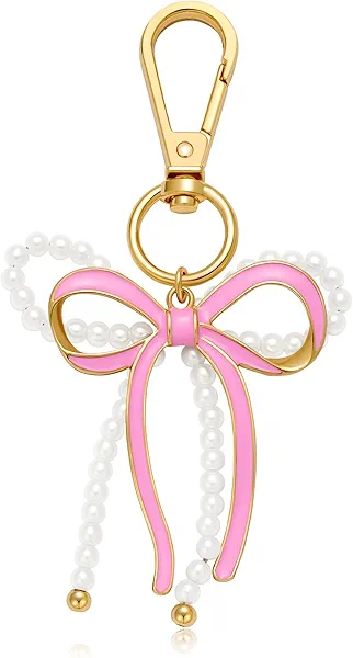 INNERDIVA Bag Charms for Women - 8 Ball, Dual Bowknot, Blue Seashell Conch, Gold Heart Keychain Handbag Bag Charm Gifts