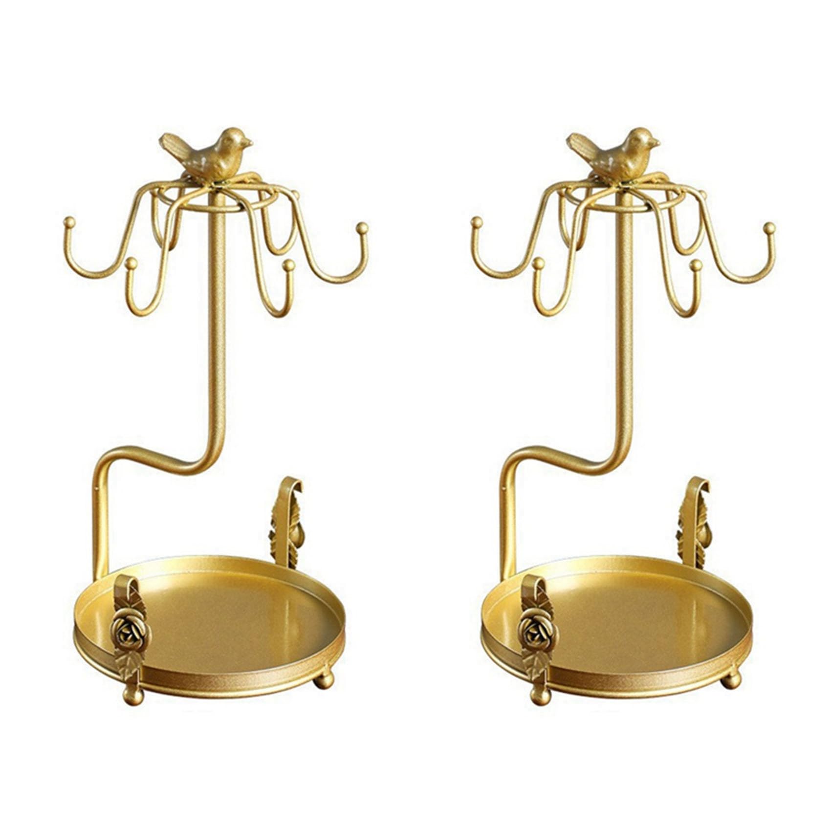 Hndhbfgrt Gold 2X Coffee Cup Holder Tea Cup Storage Rack Tea Cup Rack Stand Freestanding Mug Cup Holders Cups Stand B