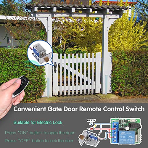 Image of ROBOWAY 433Mhz Universal Wireless Remote Control with Fan /Water Motor /Door Lock-Unlock.. DC 12V 1CH RF Relay Receiver Module with Transmitters (1 Remote and 1 Receiver)