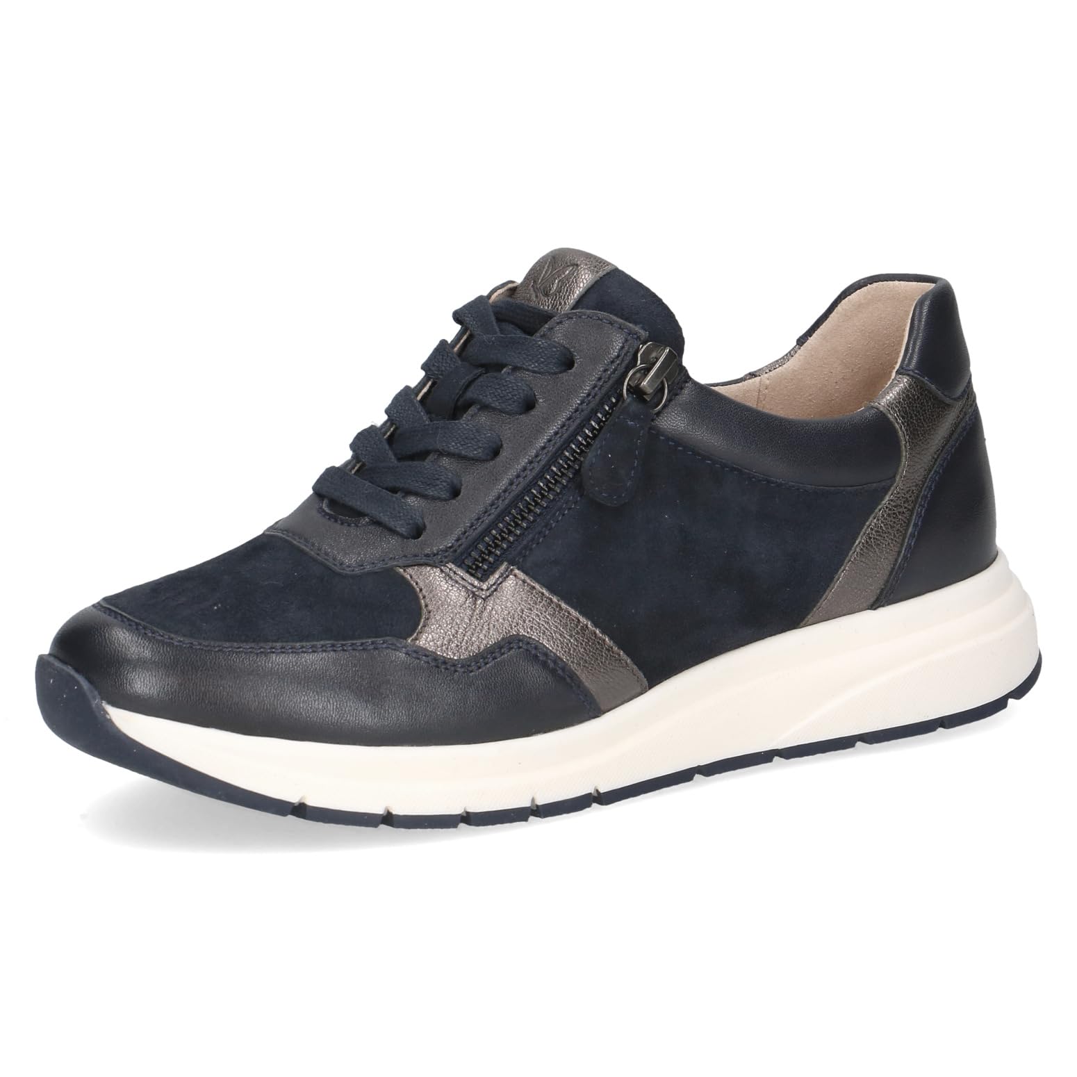 Caprice Damen Sneaker flach aus Leder mit Wechselfußbett