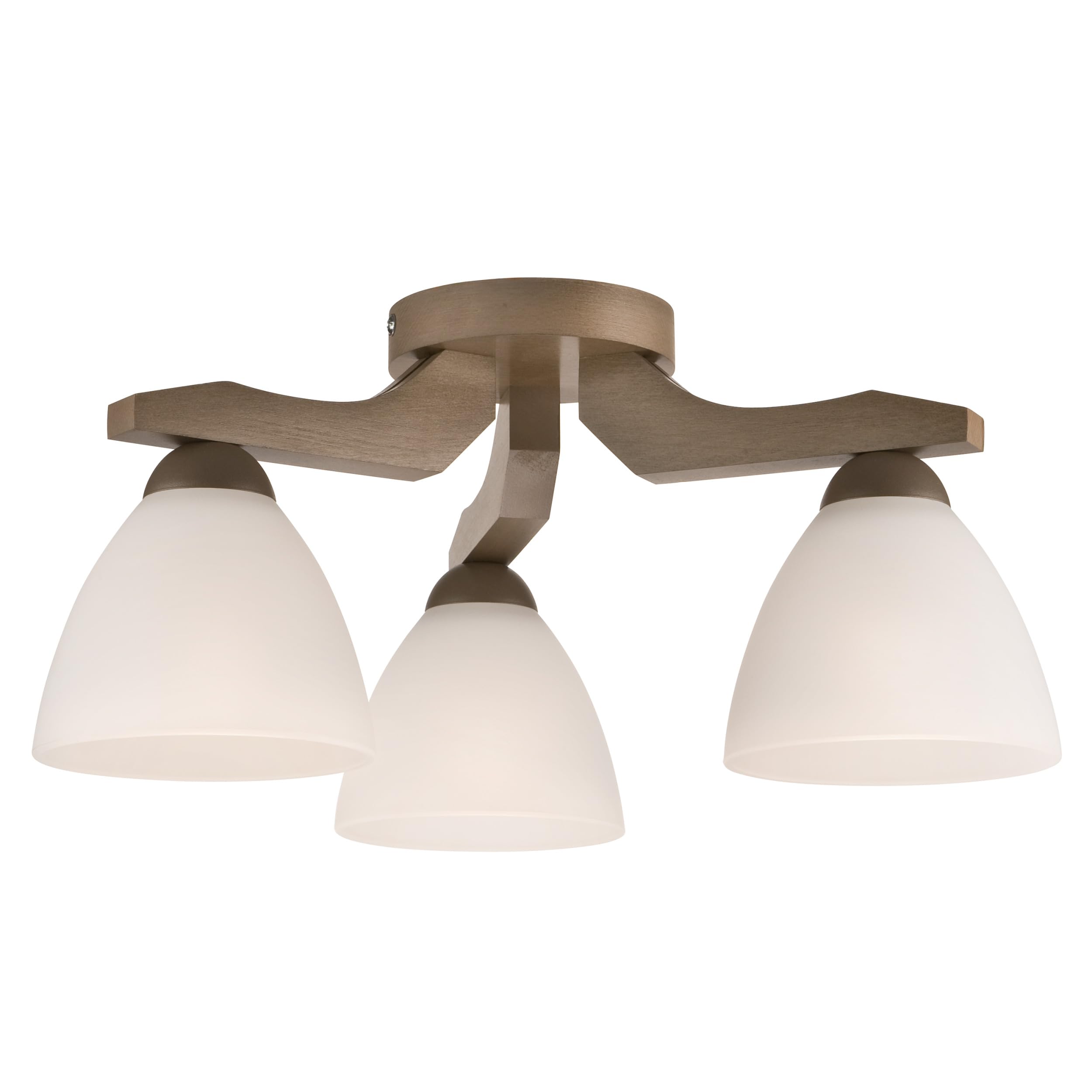 Lampe encastrable Adriano en hêtre 3x E27 60W pour un salon chaleureux