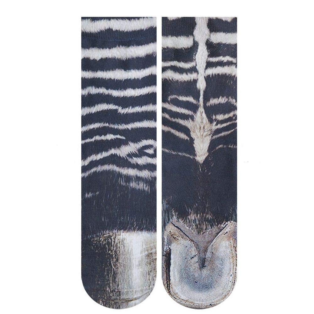 Lumoony Unisex Zebra Moonyli Animal Foot Socks Animal Paw 3D Simulation Print Crew Socks Funny Animal Pattern Kids Socks, Standard Size