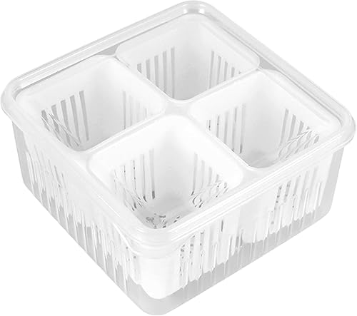 Contenedores de alimentos, caja de conservación de cebolletas, refrigerador, contenedor de conservación fresca, contenedor de frutas dividido con