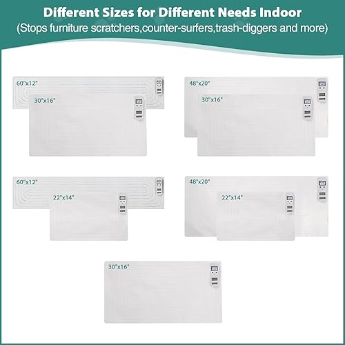 Miniatura 6 de SEERWAY Scat Pet Shock Mat 2 paquetes, almohadillas de choque para perros y gatos entrenamiento en interiores, alfombrilla repelente eléctrica