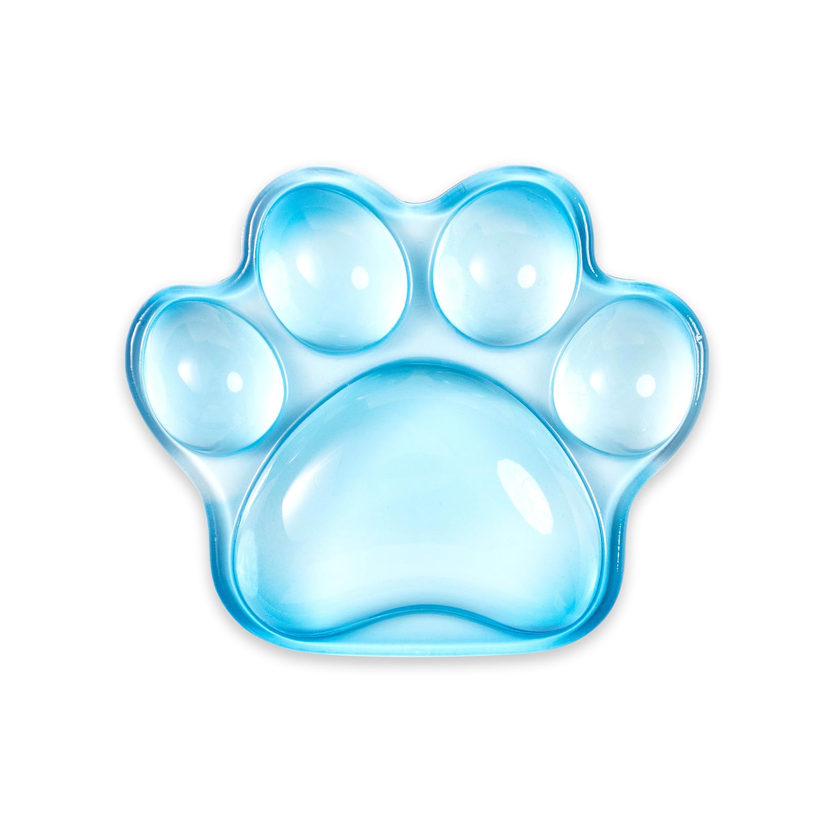 Cat Paw Mouse Wrist Rest, Clear Gel Mouse Wrist Support Pad, Purple Cute Ergonomic Wrist Cushion for Mouse, Soft Transparent Computer Mouse Wrist for Computer Laptop Office Home School(Purple): Cat Paw Sky Blue