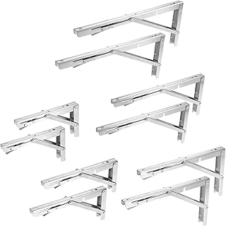 Wspornik kątowy, 2 SZTUK Ze stali nierdzewnej Składane Stojak Półka Stołowa Uchwyty Ciężkie Ścienne Kuchnia Kuchnia Mikrofalowa Stoły Triangle Support Stojaki by QILIYING (Color : 300mm)