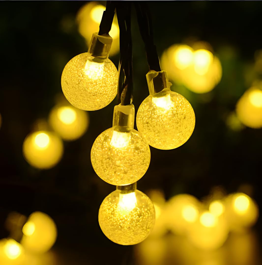 Guirnaldas Luces Exterior Solar, 50LED 8M Led Jardin con USB Recargable,Guirnalda de Luces de Ahorro Energético,8 Modos & Impermeable Cadena de Luce Decoración para Terraza Patio Balcones Fiesta Boda