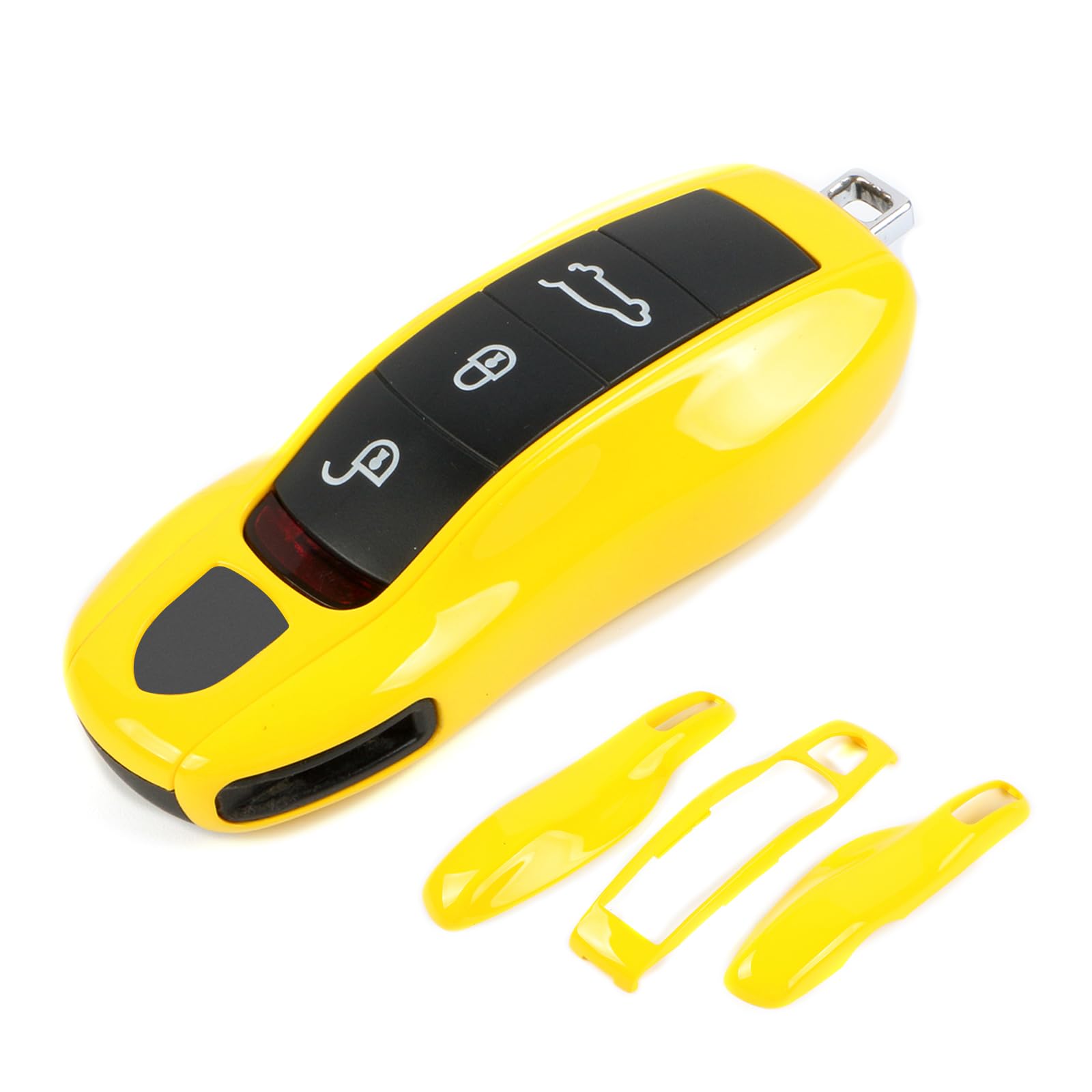 Racing Yellow Key Fob Cover Compatible with Porsche Key Shell Key Fob Shell Replacement Compatible with Porsche Cayenne Panamera 911 718 Macan Boxster Cayman Old Style