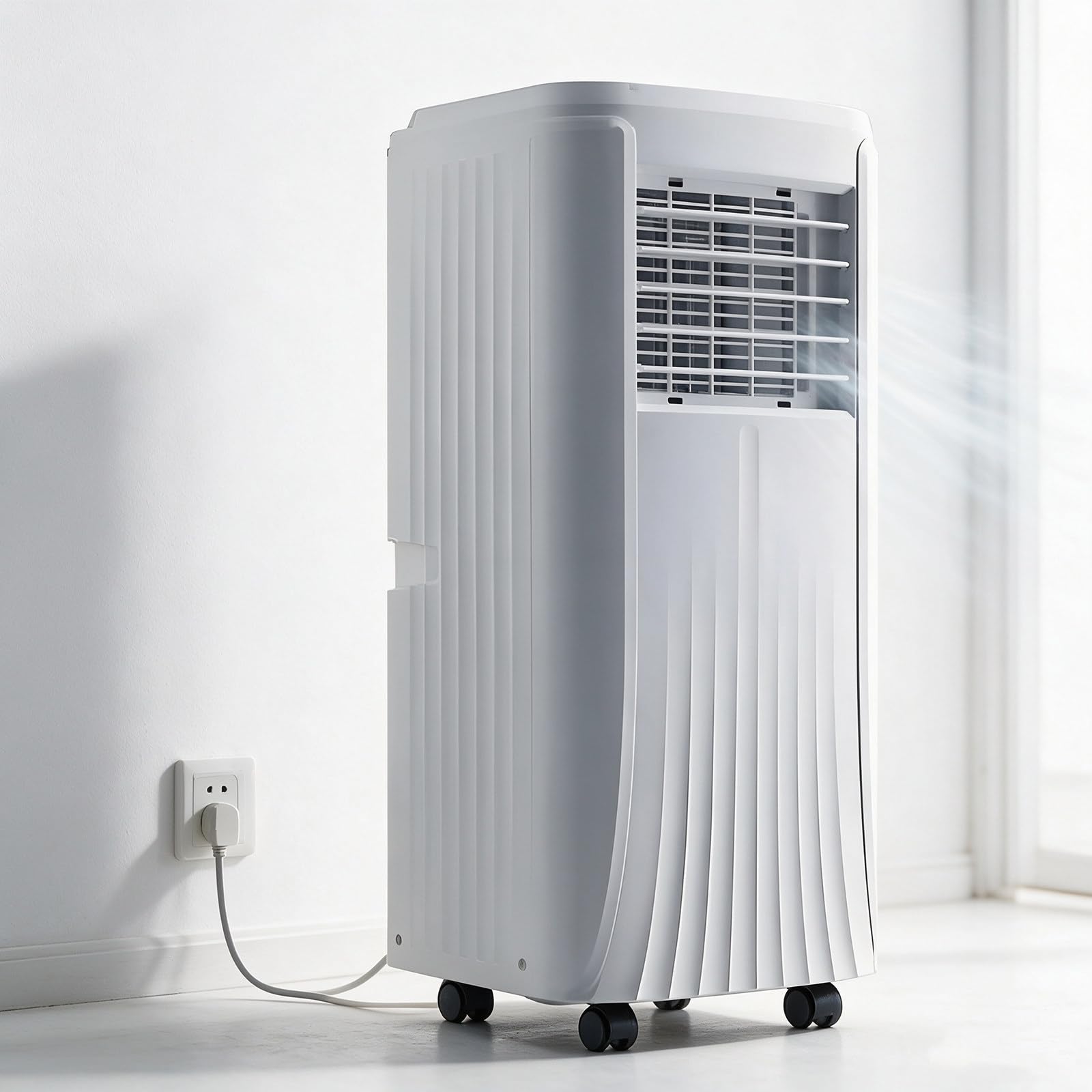 Przenośny klimatyzator 12 000 BTU – urządzenie 3 w 1 (chłodzenie, osuszanie, wentylacja), cicha praca, pilot, timer, chłodzenie powierzchni do 25 m² – do domu, biura i kampera