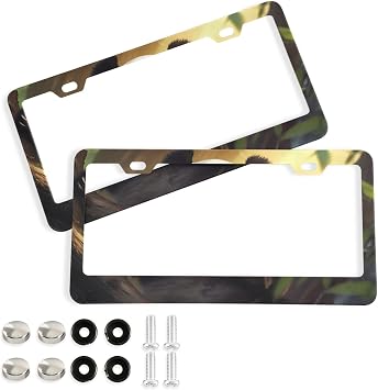 Hello Panda License Plate Frame with Screws, 2Pack Decorative Aluminium Car Tag Frames, Universal Car Accessories for Women Men