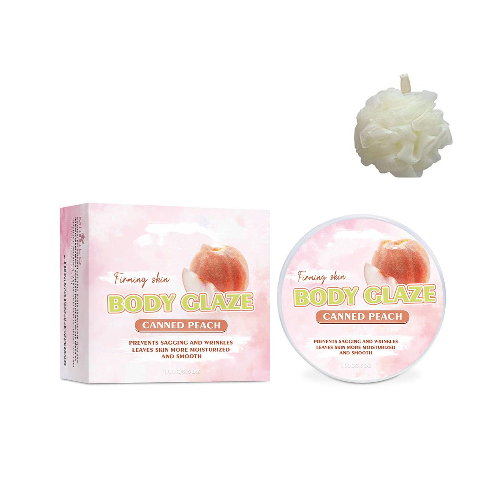 Body Glaze Body Butter Donut, Whipped Body Butter for Women (Peach)