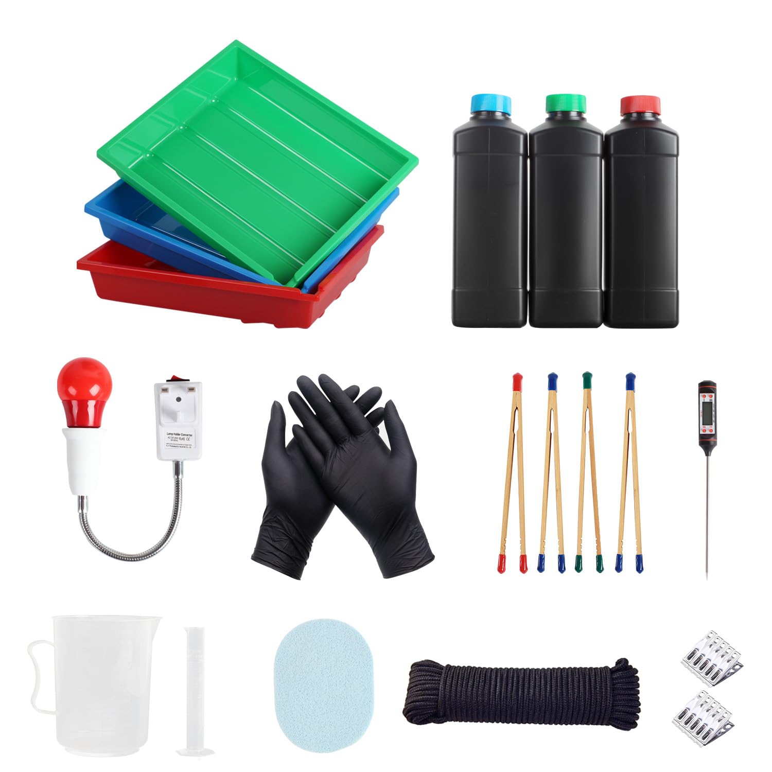 eTone Darkroom Developing Equipment Kit 120 135 B&W Film Photo Print Developing Trays Starter Kit
