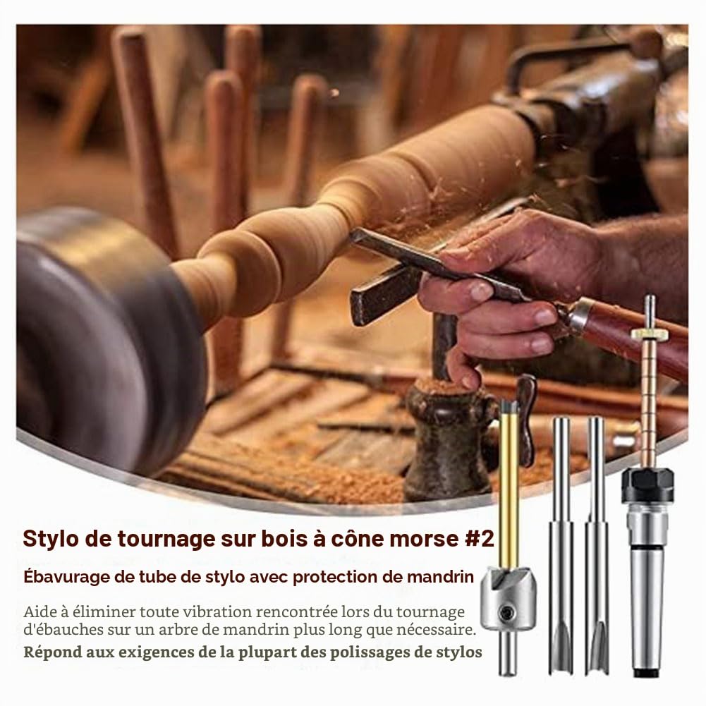 Kit de fabrication de stylos, tige de stylo et porte-stylo, kit de finition, mandrin en bois pour la fabrication de stylos, tour à bois, A