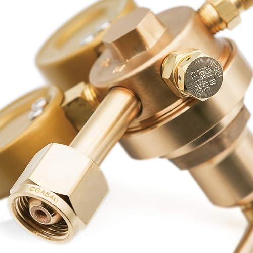 Miniatura 4 de CDL Regulador de oxígeno de servicio medio CGA540, compatible con Victor, escala dual fácil de leer, capo de cuerpo de latón forjado, regulador de