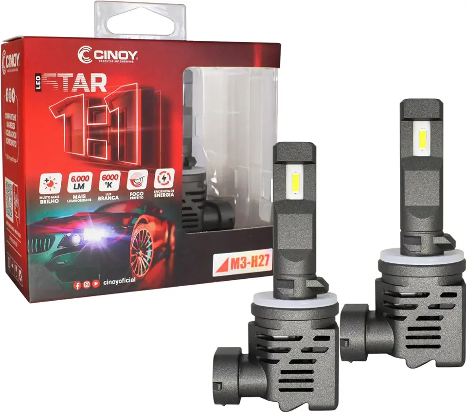 Lâmpada Super Led Mini Cinoy Star 6000k H27 30w 6000lm