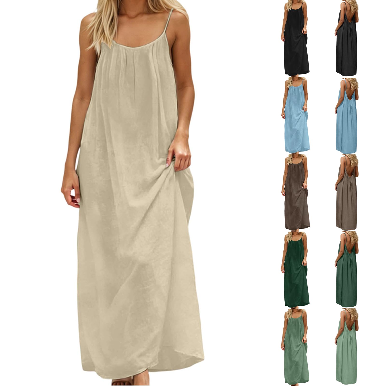 Boho Dresses for Women Beach Dress Maxi Dresses Sundress Backless Dress