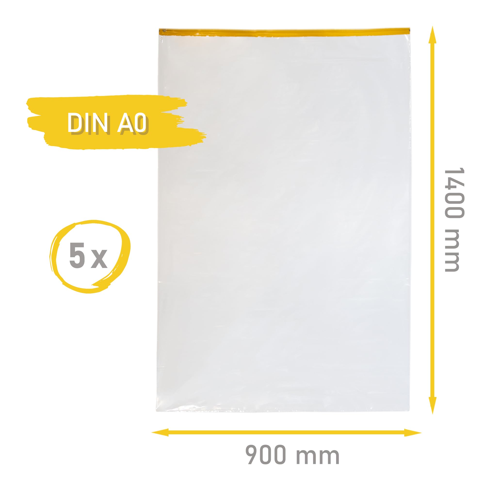 HELE Originele beschermtassen, beschermtassen met glijsluiting en uv- bescherming, weerbestendig en waterdicht, voor bouwplannen, 440 x 620 cm, DIN A2, 10 stuks