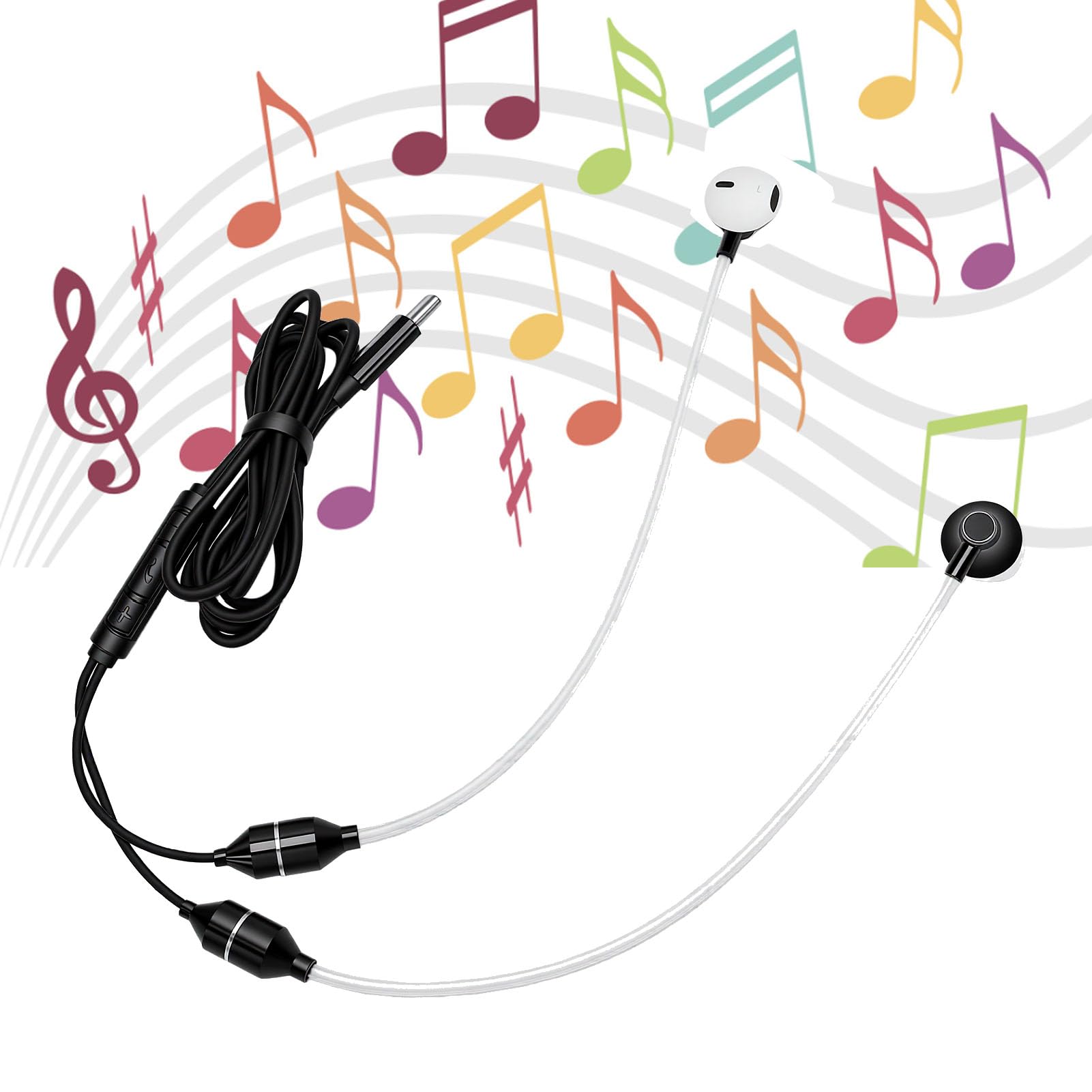 Yunseity Auriculares con Tubo de Aire, Auriculares con Cable USB C con