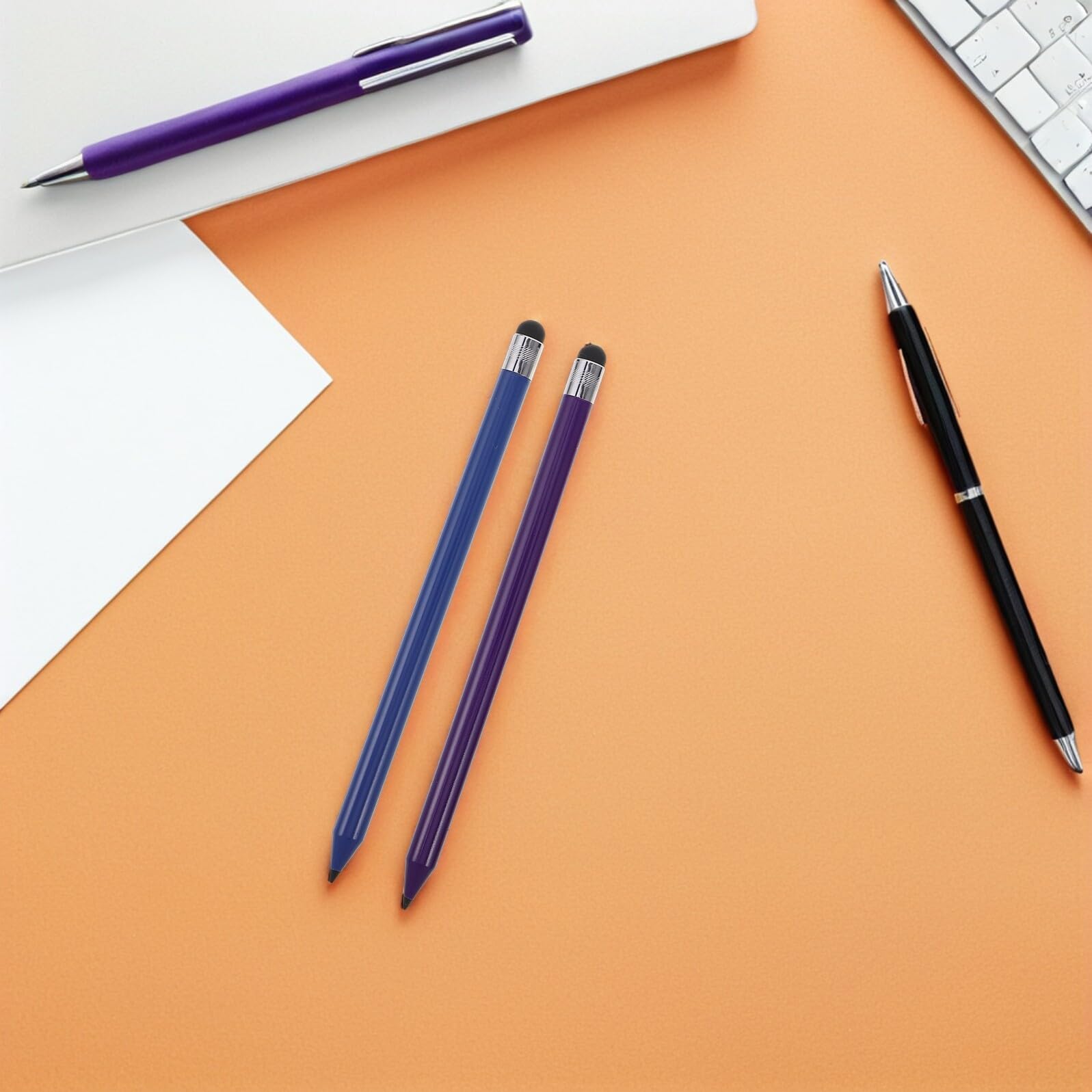 Lápiz Óptico para Tableta Diseño de Lápiz, Paquete de 6 Piezas de Plástico Portátil para Dispositivos Táctiles y Teléfonos Inteligentes, Adecuado para Navegación y Escritura