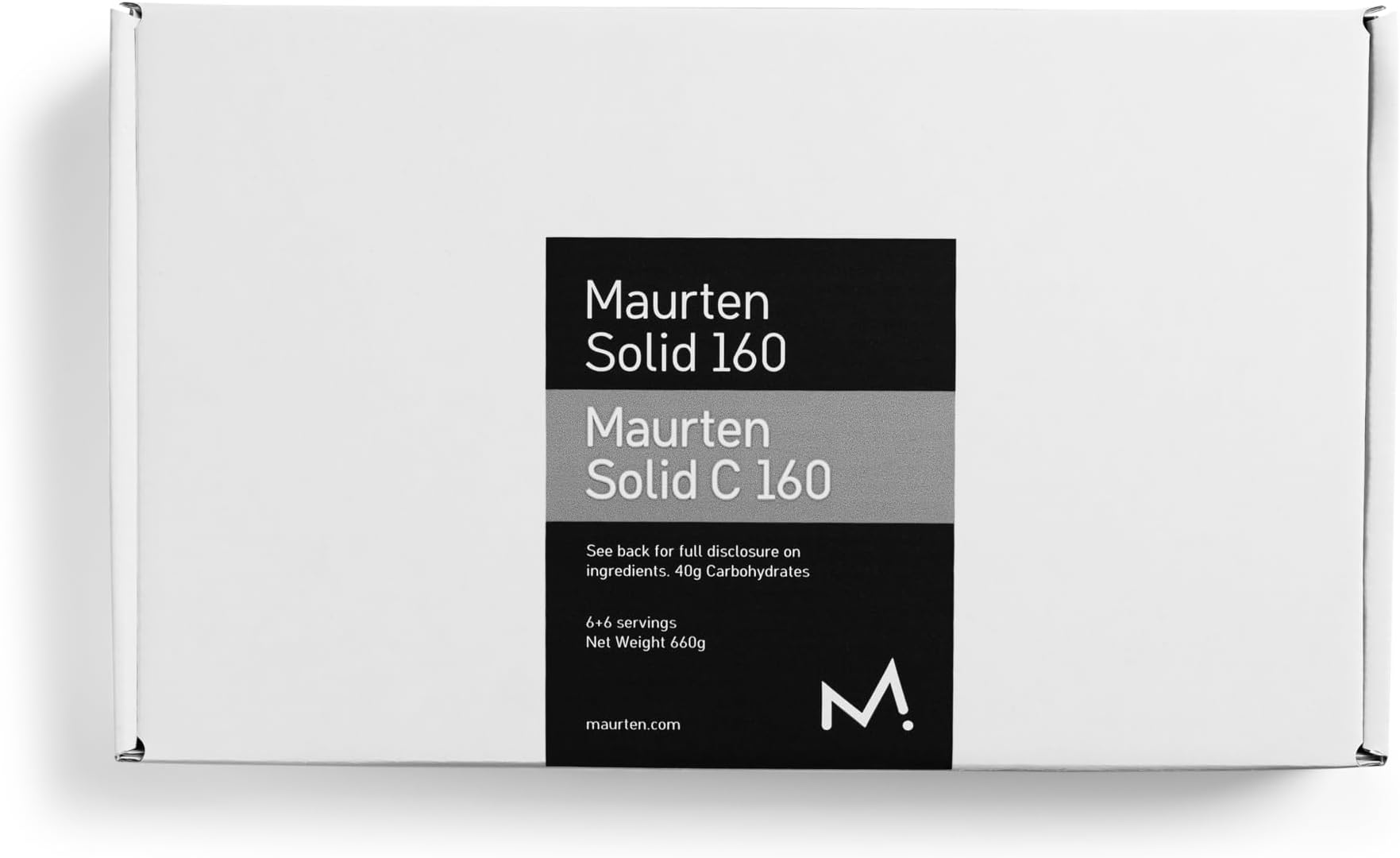 Maurten Energy Bar Mix Box 6x Solid 160, 6x Solid C160 - Box with 2 Mini-Bars on Oat-Rice Base - Power Bar with 40 g Carbohydrates for Endurance Sports like Marathon - Low Fiber, Vegan, Gluten-Free