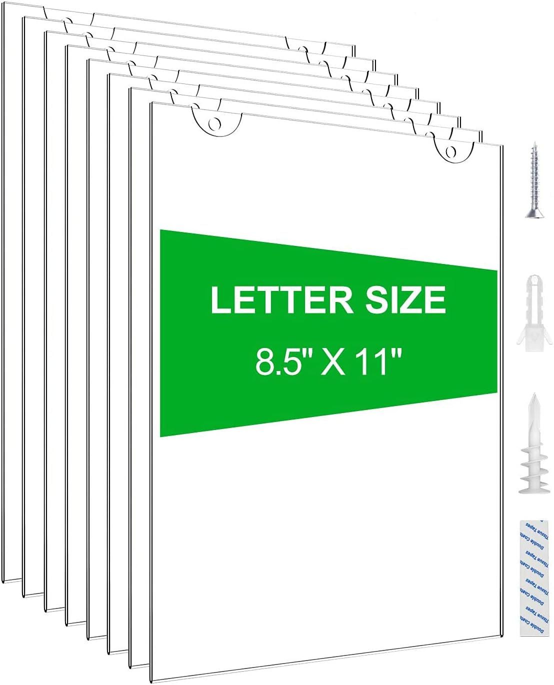 Acrylic Wall Mount Sign Holder 8.5x11 Inch Easy to Slide in