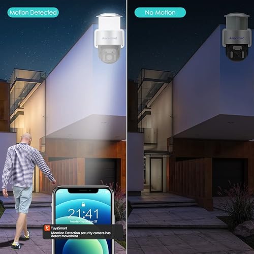 Miniatura 2 de AIBOOSTPRO Cámara Floodlight - Cámara de seguridad 1080P para exteriores, luz de seguridad activada por movimiento, brillo de 1300 lúmenes,