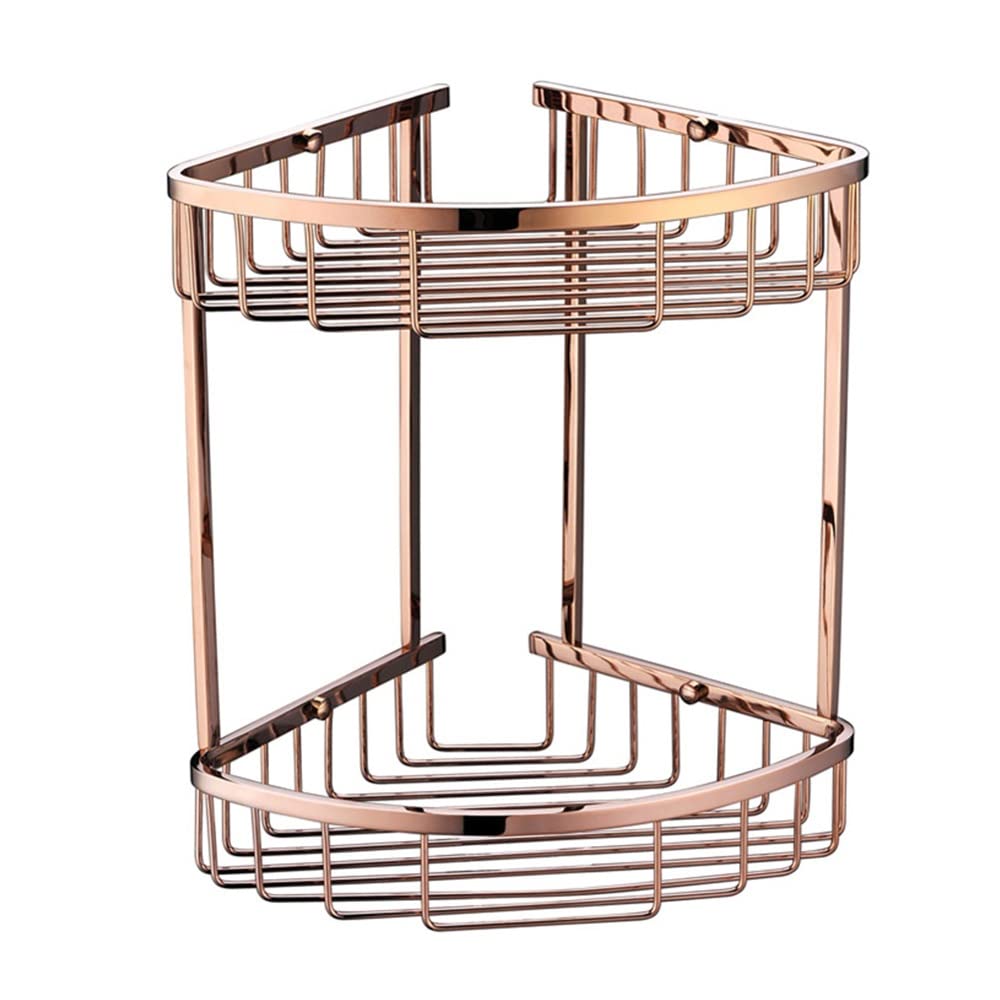 Corner Shower Caddy Double Layer Triangular Mesh Basket Shower Caddy Shelf Organizer Rack Wall Mounted Bathroom Triangle Shower