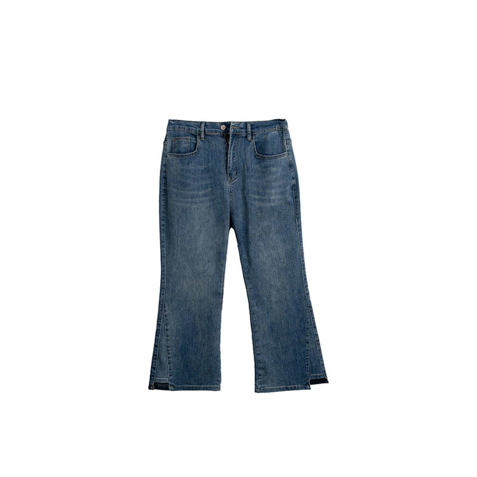 Jean de Printemps Grande Taille Gros mm Plus Poids 200 Livres Jean évasé élastique - Bleu - 3XL