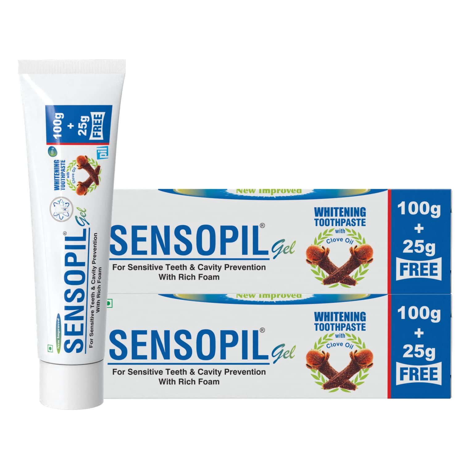 Sensopil Gel Sensitivity Relief Toothpaste with Rapid Relief Formula With Clove Oil | For Deep Repair Of Sensitive Teeth & Cavity Prevention | Dentist Recommended | Everyday Use Paste, Fights Tooth Decay, Maintain Healthy Gums-(125G Pack of 2)