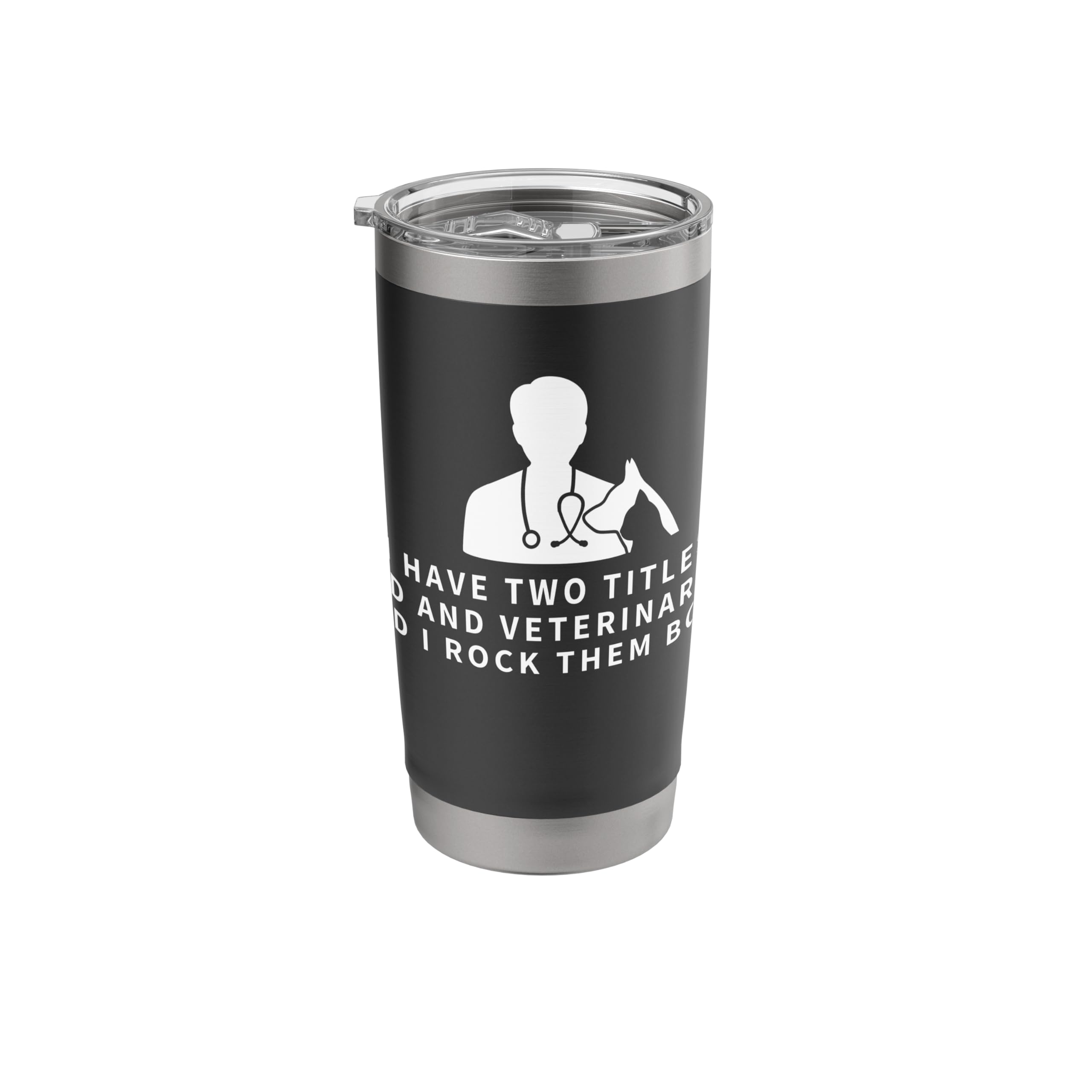 Veterinarian And Dad Proud Vet Med Funny Veterinary Stainless Steel Insulated Tumbler