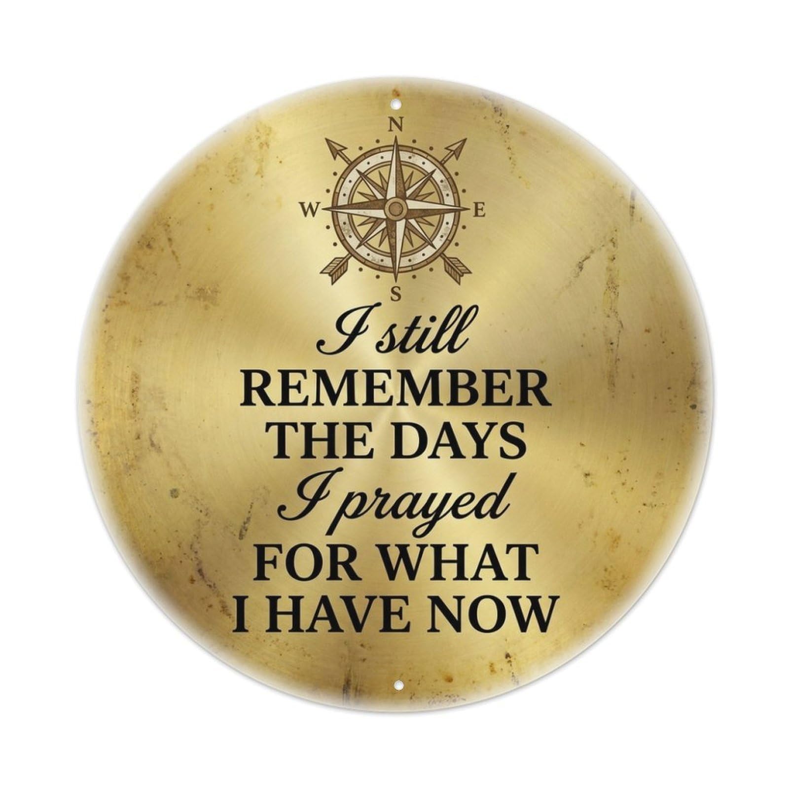 Prayed For This Gratitude Quote Compass Metal Tin Sign