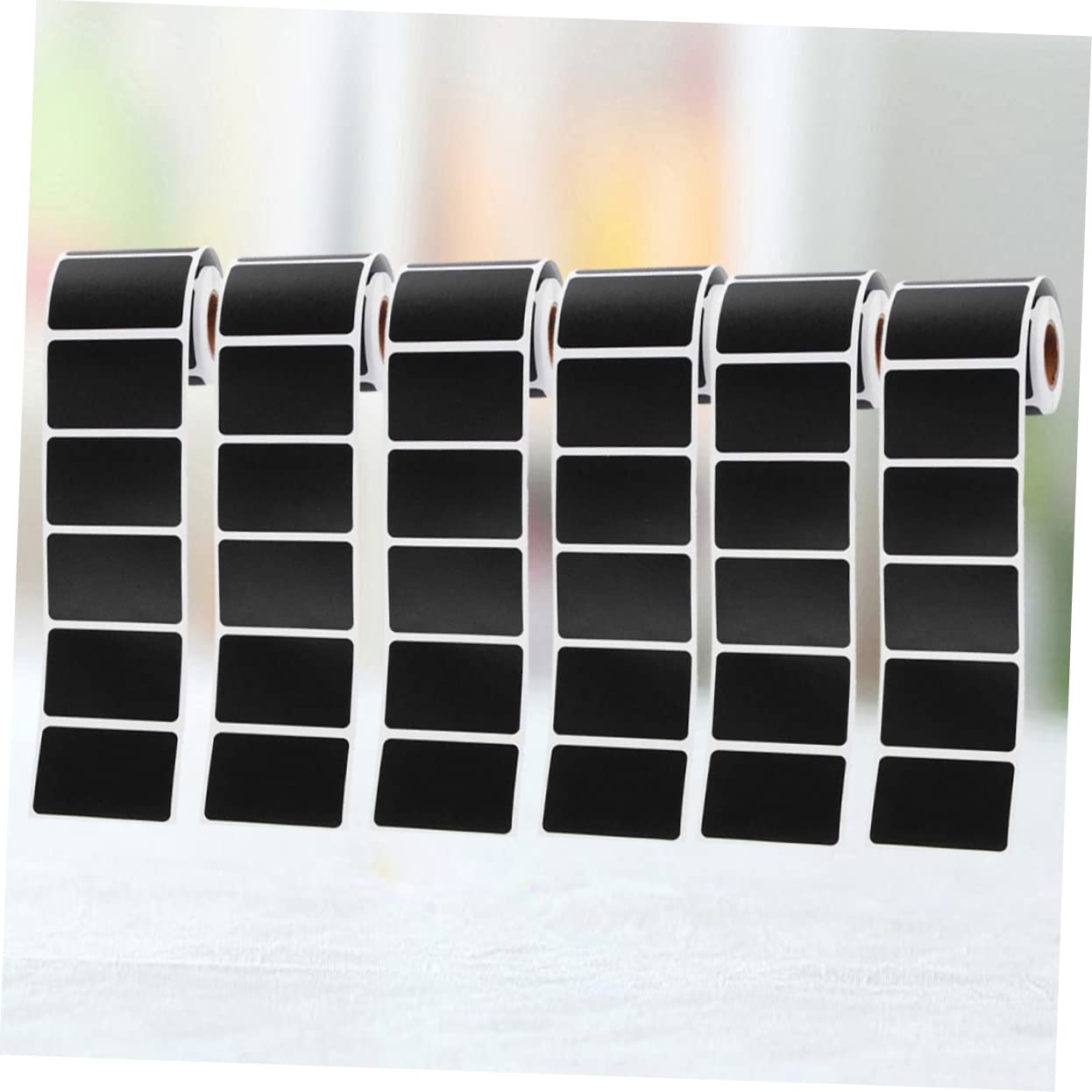STOBOK Set Di 6 Adesivi Per Lavagna Per Barattoli Spezie Organizer Da Cucina Etichette Adesive Rimovibili Nere 120 Pezzi