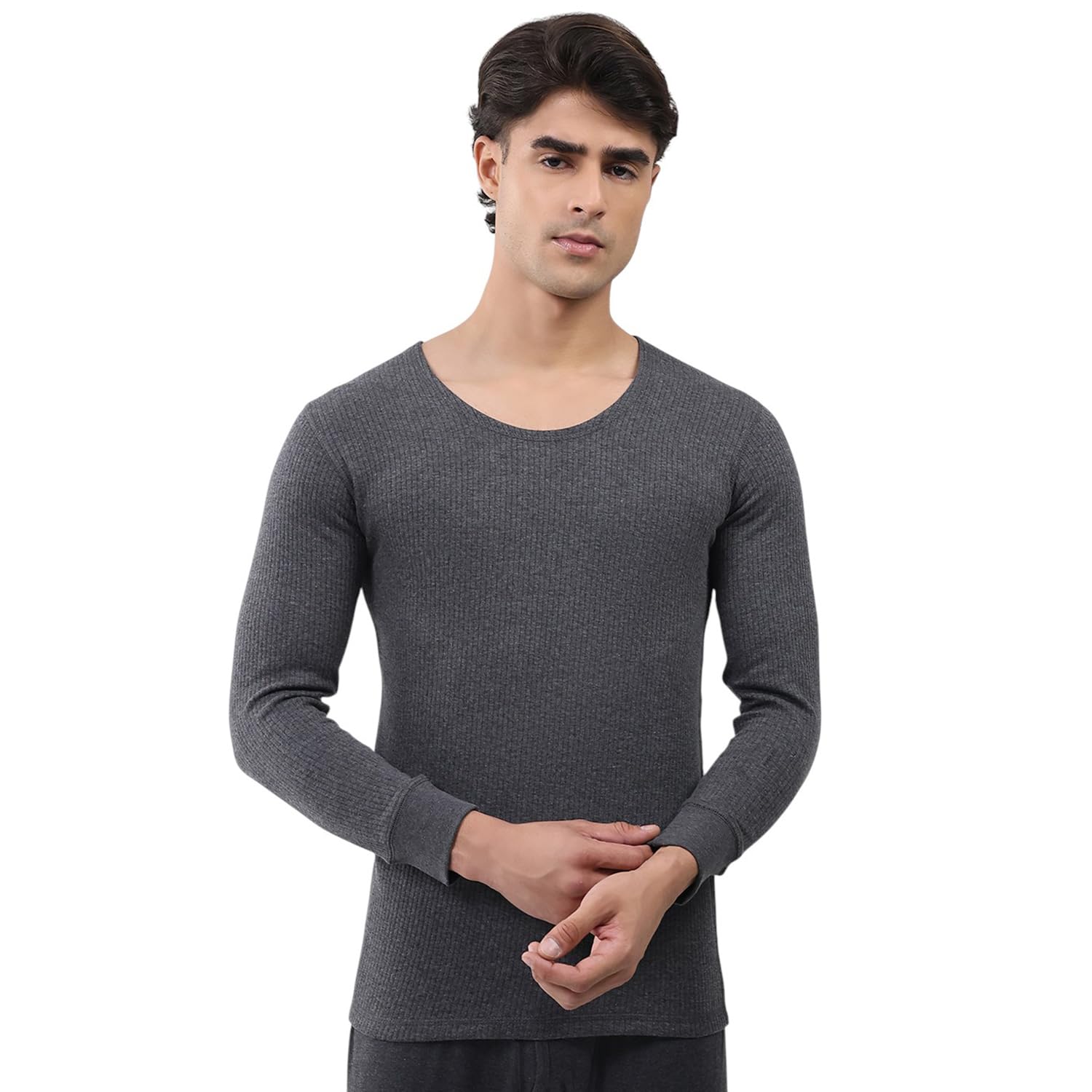 Men Regular Fit Solid Pattern Round Neck Pull On Full Sleeve Winter Thermal Vest|Comfortable Thermal Top for Men | Body Warmer Cozy Thermal Undershirt | Winter Thermal Vest (Pack of 1)-image-14