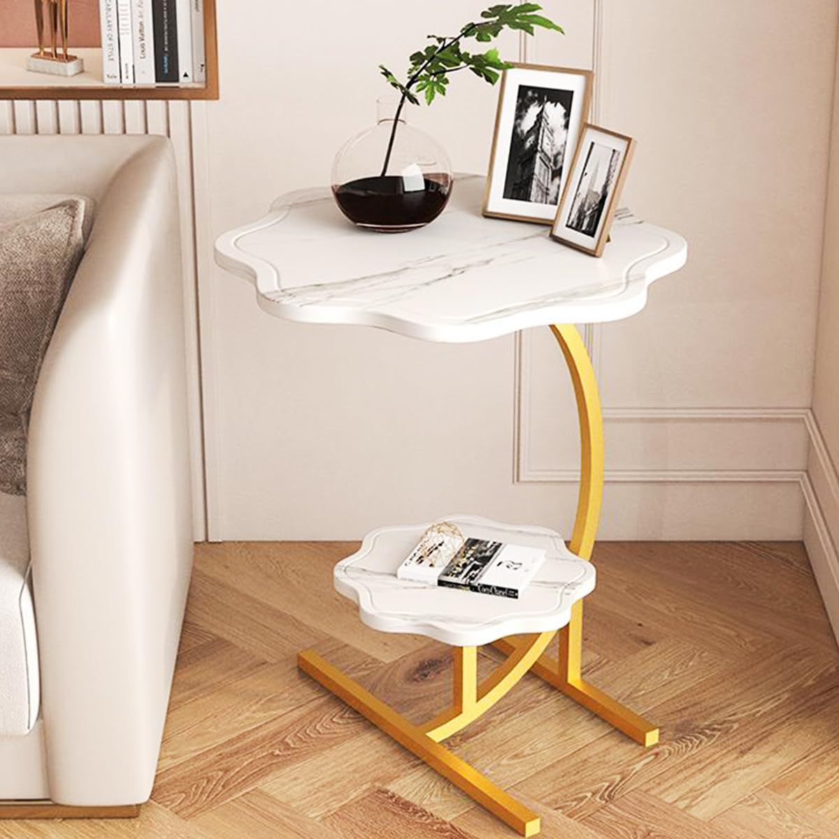 Amazon｜LITAITAI 2層 フラワーシェイプ 大理石 テクスチャ 小型 C型