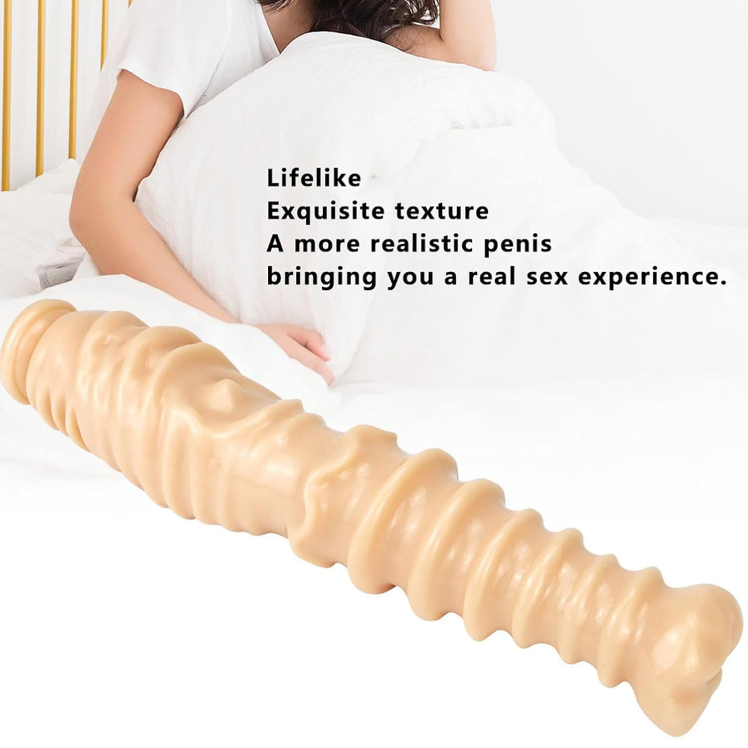 Enorme plug anale XXL, plug anale con dildo cavallo da 41,5 cm, con super ventosa, masturbatore, dildo ano, stimolatore del punto G, dilatatore anale, giocattolo sessuale(Flesh)