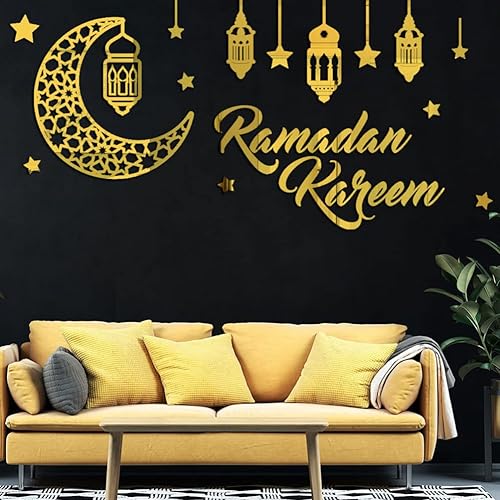 Miniatura 6 de Tofficu Ramadán Kareem Pegatinas Decoraciones Pared Eid Mubarak Eid Adha Luna Estrella Ventana Adhesivos Adhesivos Adhesivos Espejo Islámico