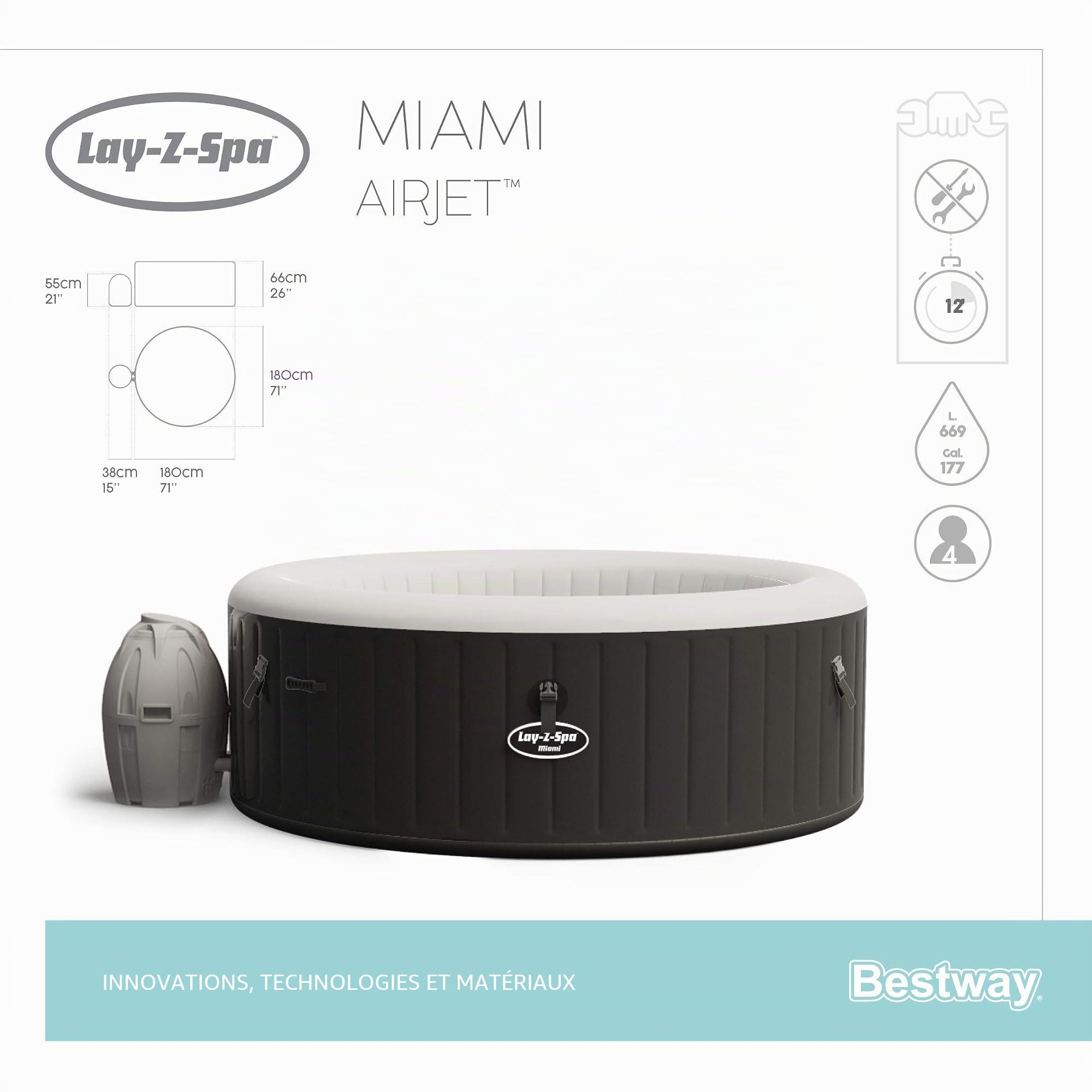 Bestway Spa Gonflable 2/4 Personnes