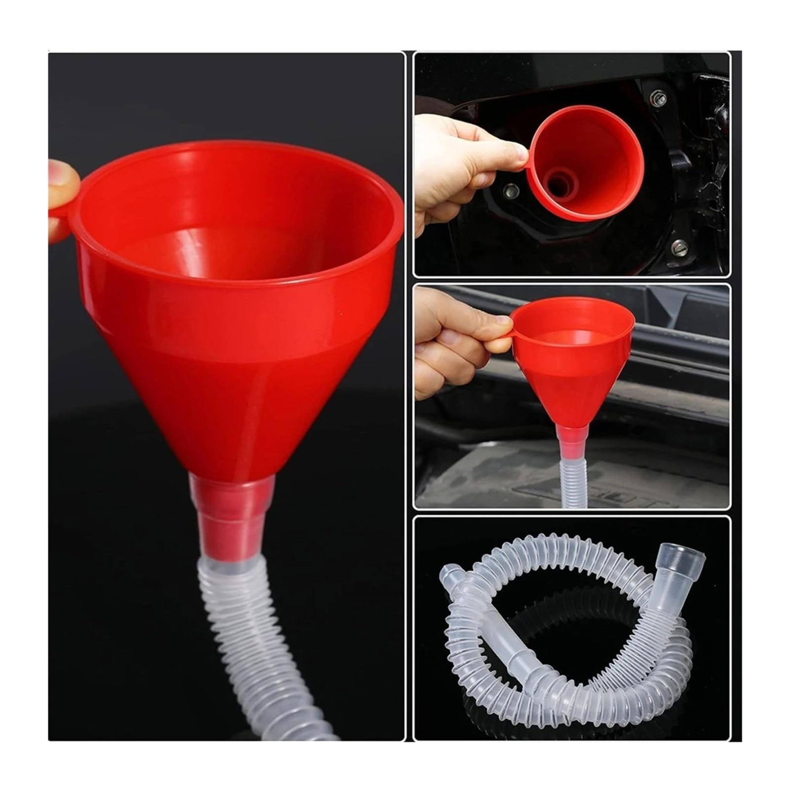 Telescopic Car Funnel Detachable Hose Engine Oil Gas Refueling Tool
